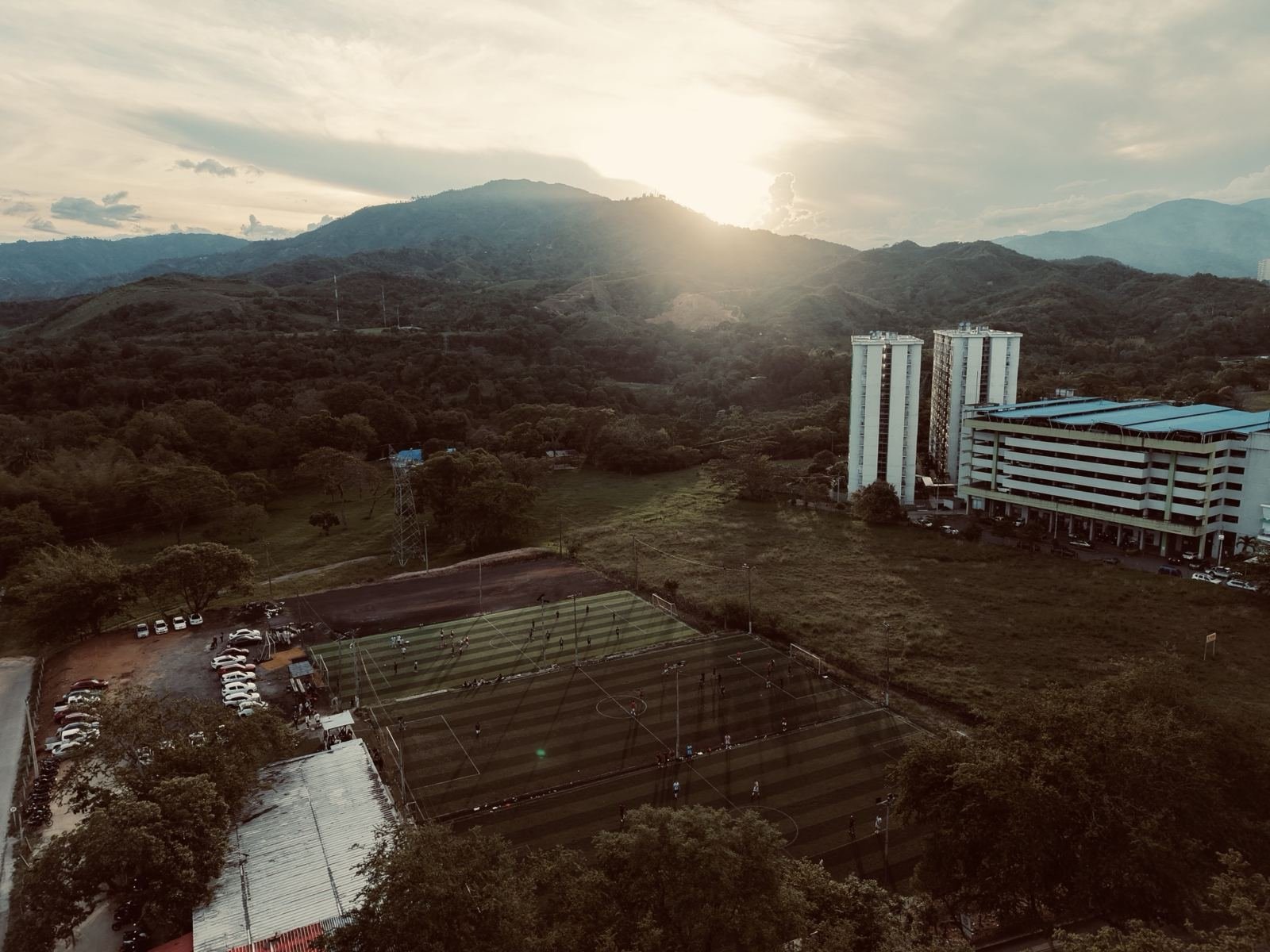 Vista aérea de las canchas de S7 en Ibagué